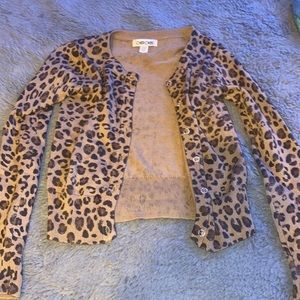 cheetah print sweater jacket